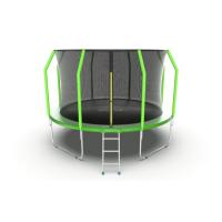 Батут с внутренней сеткой и лестницей EVO JUMP Cosmo 12ft (Green) + нижняя сеть